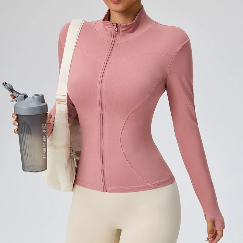 Chaqueta Elara Slim Fit – Rojo Coral
